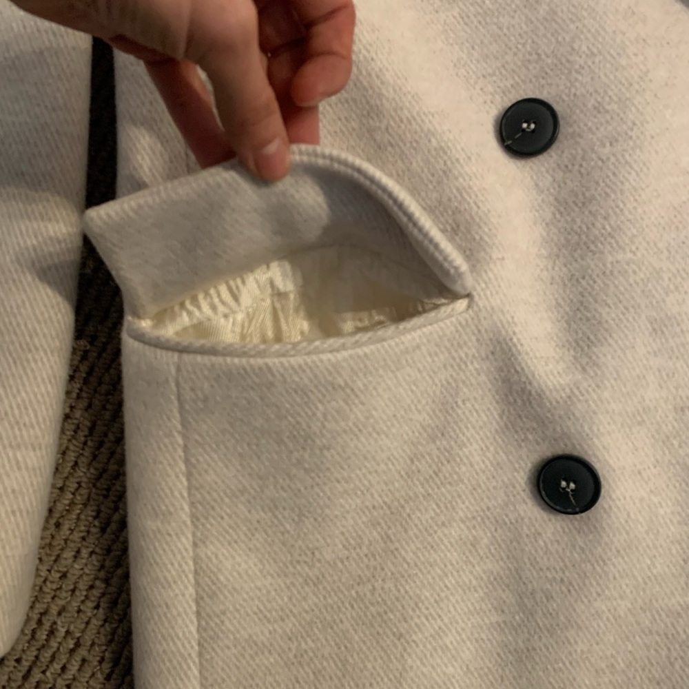 Zara Double-Breasted Cream Blazer Coat - Picture 5 of 10